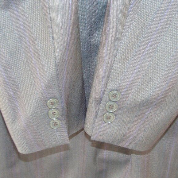 YSL/YVES SAINT LAURENT Blazer, 39/40R, Gray/Subtle Color stripes, 2 buttons - Picture 6 of 12